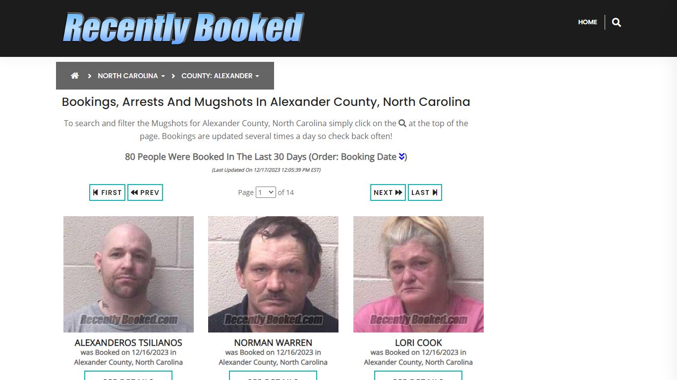 Bookings, Arrests and Mugshots in Alexander County, North Carolina